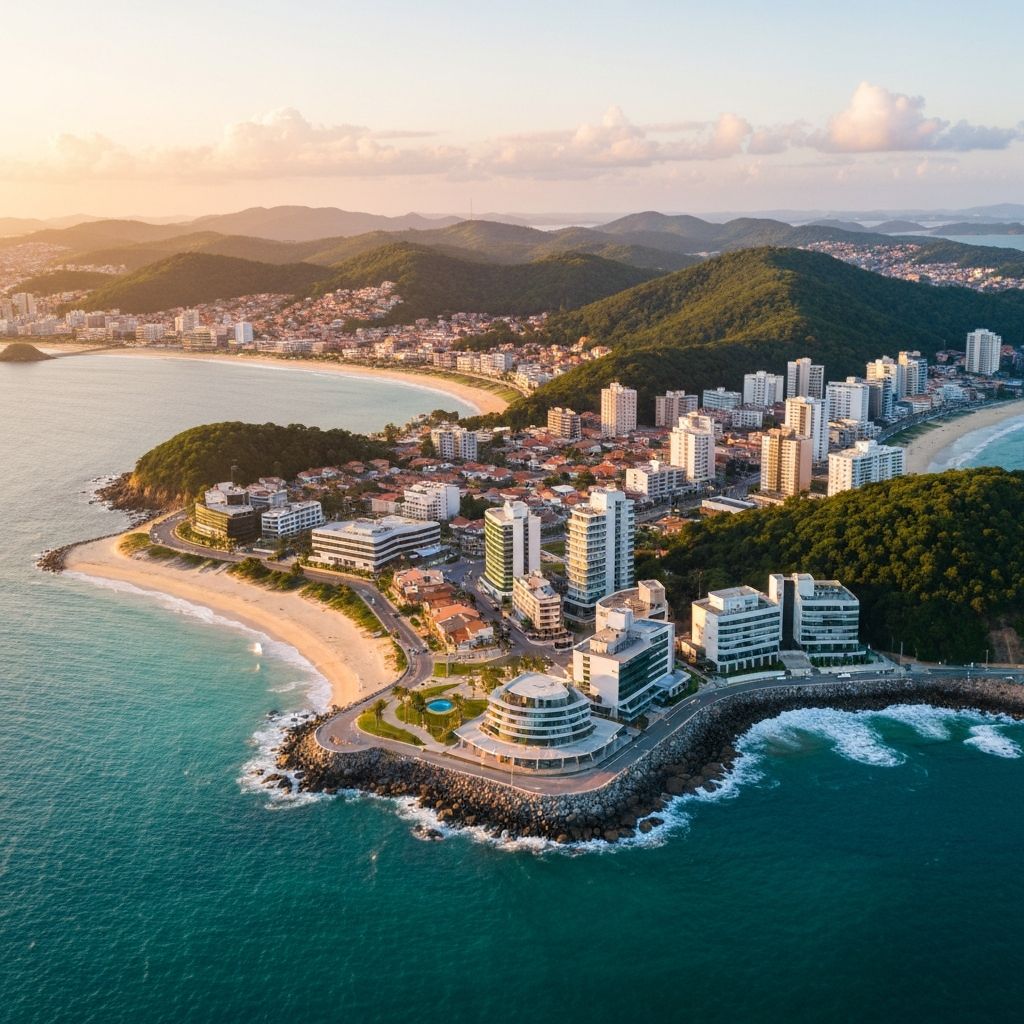 Paisagem costeira em Florianópolis