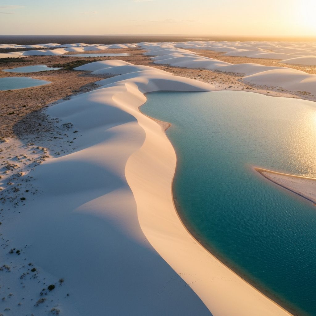 Dunas dos Lençóis Maranhenses ao entardecer